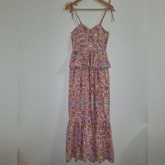 Misa Los Angeles Pink and Green Patterned Maxi Dress - Picture 2 of 11
